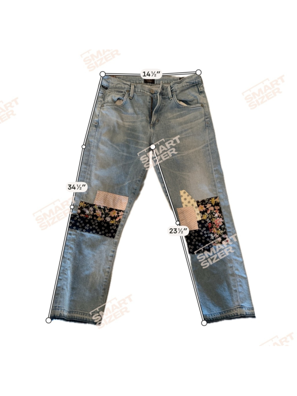 Women's Citizens of Humanity Light Blue Patchwork Emerson Crop Jeans 24